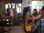 Public lady seduced and fucked by BWC at restaurant