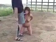 Redhead Wife Get An Outdoor Humiliation By Her Husband