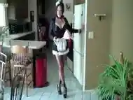 Sexy French Maid In Self Bondage