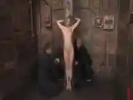 skinny blonde put through hard bdsm by two veteran doms