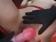 Asian Made TO Orgasm In Red Stockings