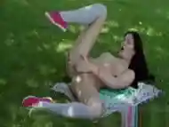 Hot pornstar outdoor with cumshot