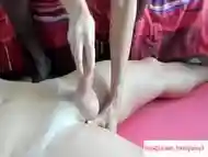 Old Lady Footjob Milking Cock Semen Fetish