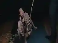 Rope Suspension Predicament: Pussy Clothespins And Inverted Facial