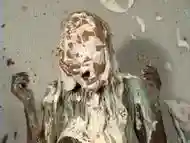 cute ebony girl pied and slimed