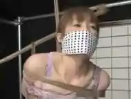 Sexy Japanese babe bounded like mad here