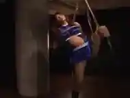 Slutty pregnant asian babe in ropes gets snatch teased