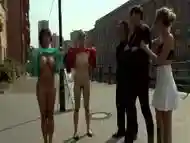 Naked German slaves flashing on the streets