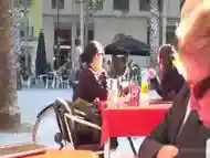 Petite babe lets mistress disgrace her in public