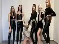 CFNM Group Degrading Spitting Femdom With Five Dominant Girls