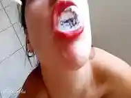 Deep throat &amp_ blowjob amateur little slut , drinking cum!!!