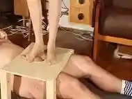 Domina cock stomping slave in nylon tigths HD FULL