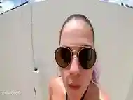 Drinking yellow pee in the garden and receiving cum on my face!!