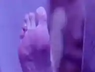 Footjob in shower