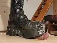 Male cock stomping POV with a fearsome New Rock boot HD FULL