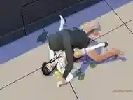 Sims 4, wicked whims, Japanese student fucked hard in public by stranger