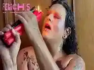 VELA - travesti gostosa brinca com velas no seu corpo inteiro - V&Iacute_DEO COMPLETO