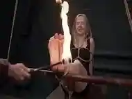 Bastinado and fire play for Olesya