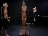 Big tits blonde get whipped by dominatrix