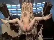 Blond in sideways suspension ass fucked