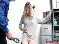 Blonde gets fucked by a security officer