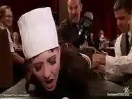 Bound chef ass fucked at bdsm party