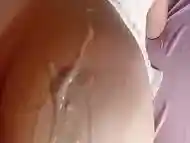 Bride get a large cumshot on her big round ass HD