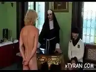 Chap gets walked around on a chain in some hot femdom act