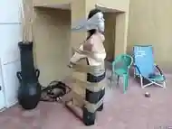 Christian Girl Duct Taped To Pillar And Gagged Tight