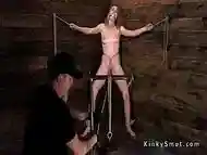 Crotch roped slave pussy vibed