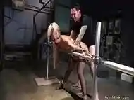 Deep throat blonde slave rough banged