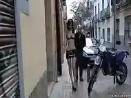 Dude parades bound gf in public