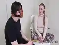 Flirty cutie is brought in asshole asylum for awkward treatment