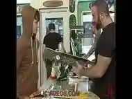 Horny crowd fuck stud in skate shop