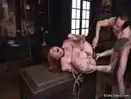 Huge tits redhead slave anal banged