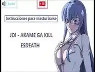 JOI EN ESPA&Ntilde_OL con Esdeath. &iexcl_Preparat&eacute_ esclavo! Akame ga k..