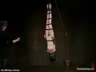 Lesbian in extreme chain suspension