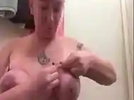 My slave binding her tits