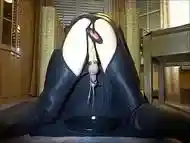 Prostate massage with shock vibrator and e-stim cock milking