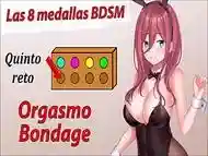 Rol JOI: Aventura Hentai - 5&ordm_ medalla BDSM, Orgasmo bondage.