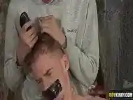 Sebastian is about to get his head shaved and face fucked