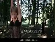 Slave suffers bondage pain rough fuck mouth use in the woods