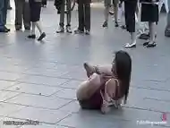 Spanish babe rough fucked in public