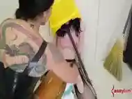 Ass rimming BDSM babe fucked