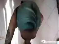 Babe with dyed hair gets on her knees and sucks me dr