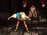 Beautiful female elf gets fucked by the big ogre in the dungeon