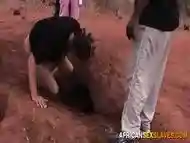 Black ebony submissive whore interracial hardcore outdoors