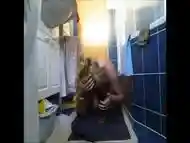 Blonde milf shitting on the bathroom floor and eating it