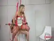 Bound bdsm anal beauty getting pounded deep