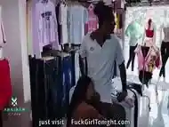 Cuckcold husband fucks Mariana Martix in a clothing store Cum in face